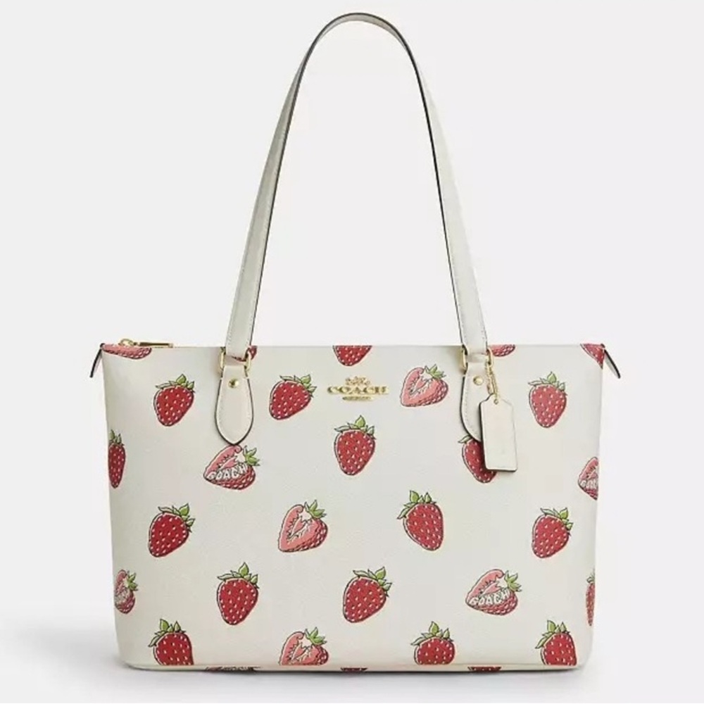 Coach White Strawberry Print Tote - Picture 14 of 14